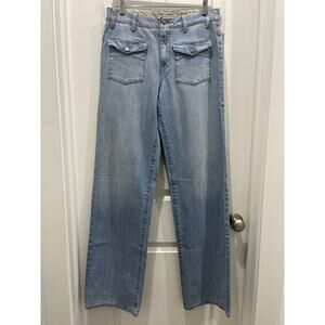 Stella McCartney 70’s Front Pocket Straight Leg High Rise Denim Jeans Sz 30